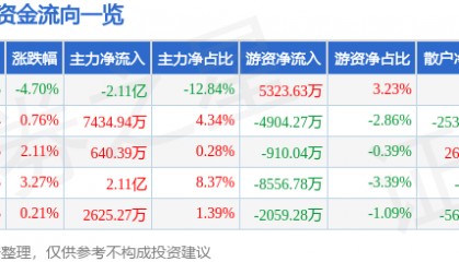 拓尔思（300229）8月5日主力资金净卖出2.11亿元