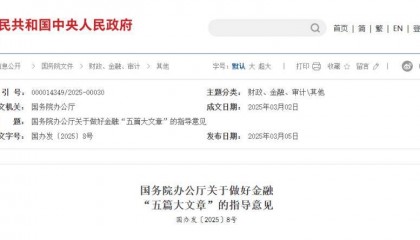 国办发〔2025〕8号文《关于做好金融“五篇大文章”的指导意见》