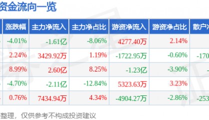 拓尔思（300229）8月8日主力资金净卖出1.61亿元